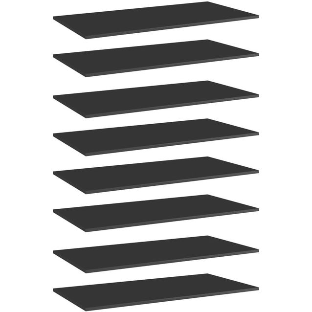 Kirjahyllytasot 8 kpl korkeakiilto musta 80x30x1,5 cm_1