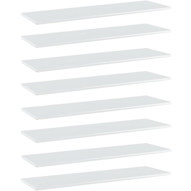 Kirjahyllytasot 8 kpl korkeakiilto valk 100x30x1,5 cm_1