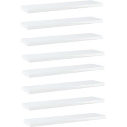 Hyllylevyt 8 kpl korkeakiilto valk 40x10x1,5 cm
