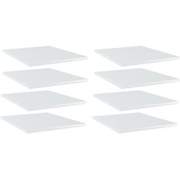 Hyllylevyt 8 kpl korkeakiilto valk 40x50x1,5 cm