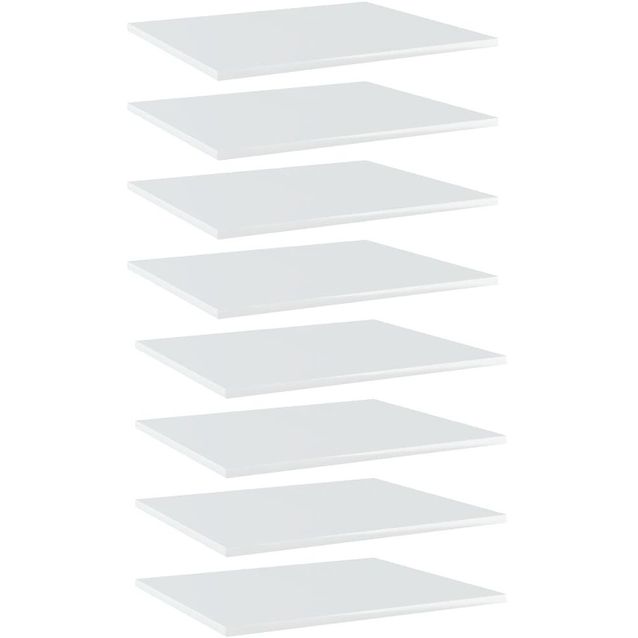 Kirjahyllytasot 8 kpl korkeakiilto valk 60x50x1,5 cm_1
