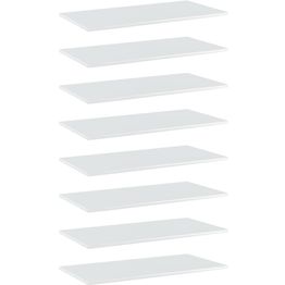 Hyllylevyt 8 kpl korkeakiilto valk. 80x40x1,5 cm