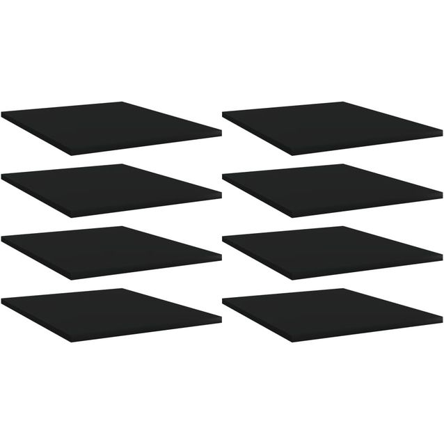 Kirjahyllytasot 8 kpl musta 40x50x1,5 cm lastulevy_1