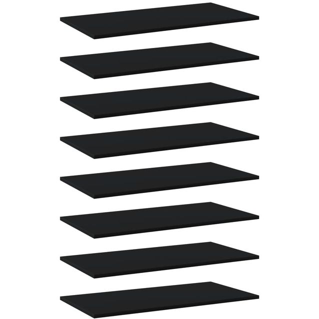 Kirjahyllytasot 8 kpl musta 80x40x1,5 cm lastulevy_1