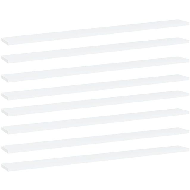 Kirjahyllytasot 8 kpl valkoinen 100x10x1,5 cm lastulevy_1