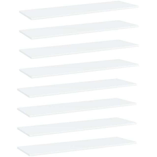 Kirjahyllytasot 8 kpl valkoinen 100x30x1,5 cm lastulevy_1
