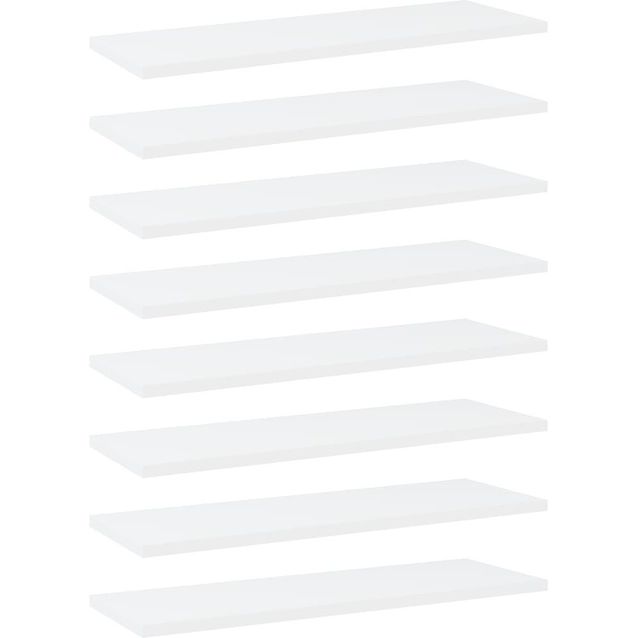 Kirjahyllytasot 8 kpl valkoinen 60x20x1,5 cm lastulevy_1