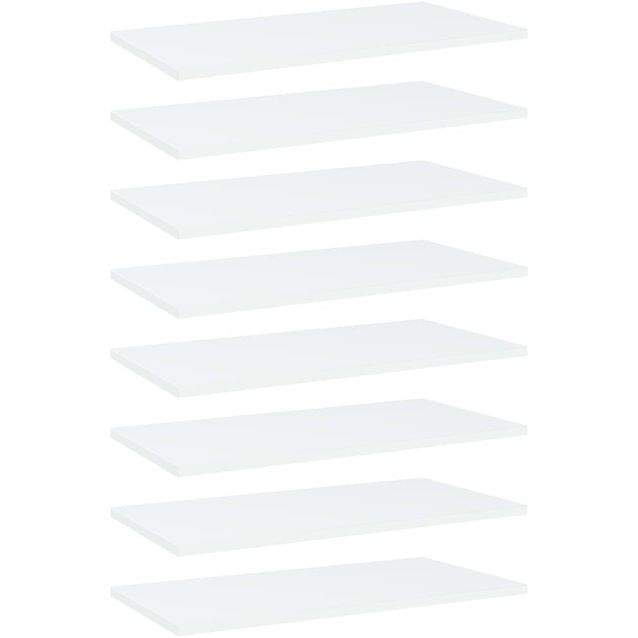 Kirjahyllytasot 8 kpl valkoinen 60x30x1,5 cm lastulevy_1