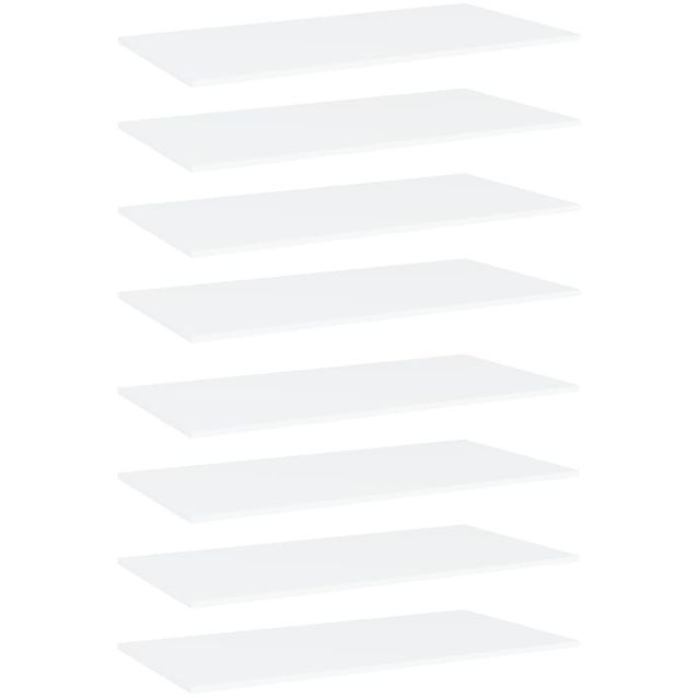 Kirjahyllytasot 8 kpl valkoinen 80x20x1,5 cm lastulevy_1