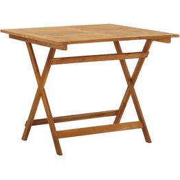 Kokoontaittuva puutarhapöytä 90x90x75 cm täysi akaasiapuu