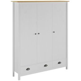 Kolmiovinen vaatekaappi hill range valk. 127cm mänty