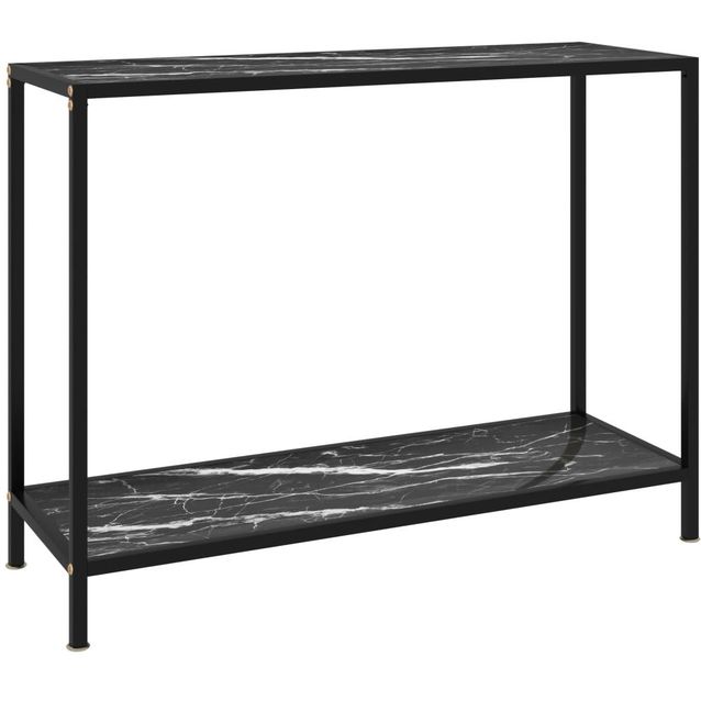 Konsolipöytä musta 100x35x75 cm karkaistu lasi_1