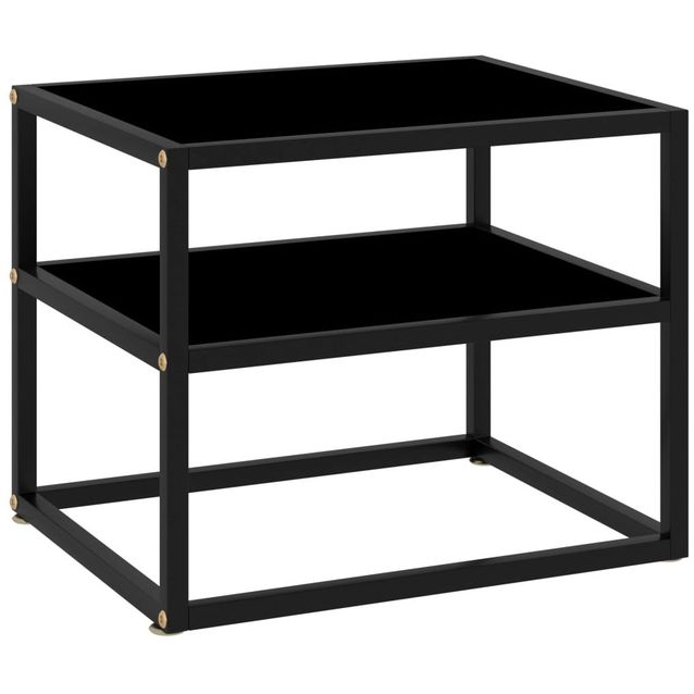 Konsolipöytä musta 50x40x40cm karkaistu lasi_1