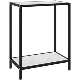 Konsolipöytä valkoinen 60x35x75 cm karkaistu lasi