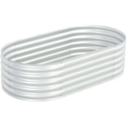 Istutuslaatikko 160x80x44 cm galvanoitu teräs hopea