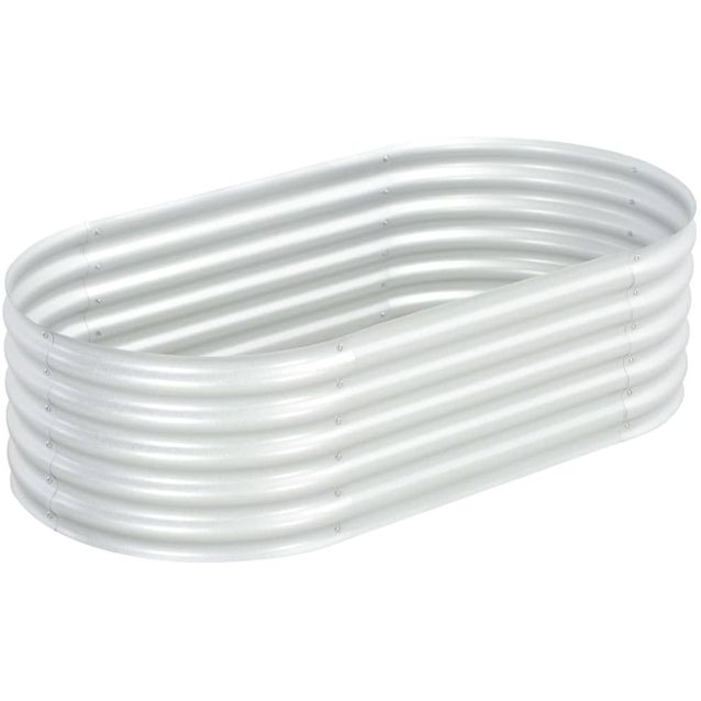 Korotettu kukkalaatikko 160x80x44 cm galvanoitu teräs hopea_1