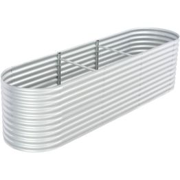 Istutuslaatikko 320x80x81 cm galvanoitu teräs hopea