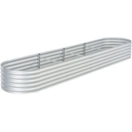 Istutuslaatikko 400x80x44 cm galvanoitu teräs hopea