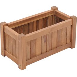 Korotettu kukkalaatikko 50x25x25 cm täysi tiikki
