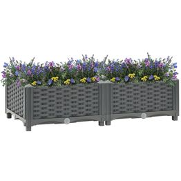 Korotettu kukkalaatikko 80x40x23 cm polypropeeni