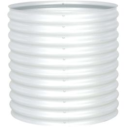 Korotettu kukkalaatikko 80x80x81 cm galvanoitu teräs hopea