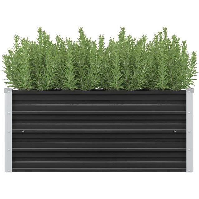 Korotettu kukkalaatikko antrasiitti 100x40x45 cm galv. teräs_1