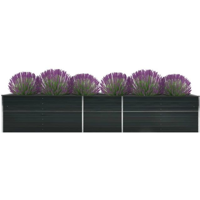 Korotettu kukkalaatikko galv. teräs 400x80x45 cm antrasiitti_1