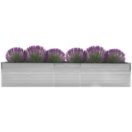 Istutuslaatikko galv. teräs 400x80x45 cm harmaa