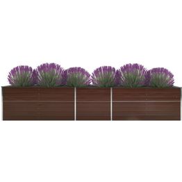 Istutuslaatikko galv. teräs 400x80x45 cm ruskea