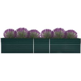 Istutuslaatikko galv. teräs 400x80x45 cm vihreä