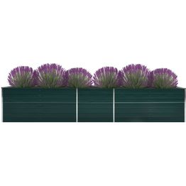 Istutuslaatikko galv. teräs 400x80x77 cm vihreä