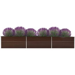 Istutuslaatikko galv. teräs 480x80x45 cm ruskea