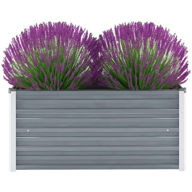 Korotettu kukkalaatikko galvanoitu teräs 100x40x45 cm harmaa_1