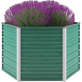 Istutuslaatikko galvanoitu teräs 129x129x77cm vihreä