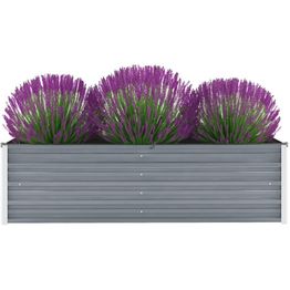 Istutuslaatikko galvanoitu teräs 160x40x45 cm harmaa