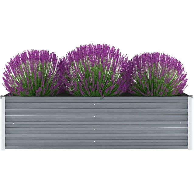 Korotettu kukkalaatikko galvanoitu teräs 160x40x45 cm harmaa_1