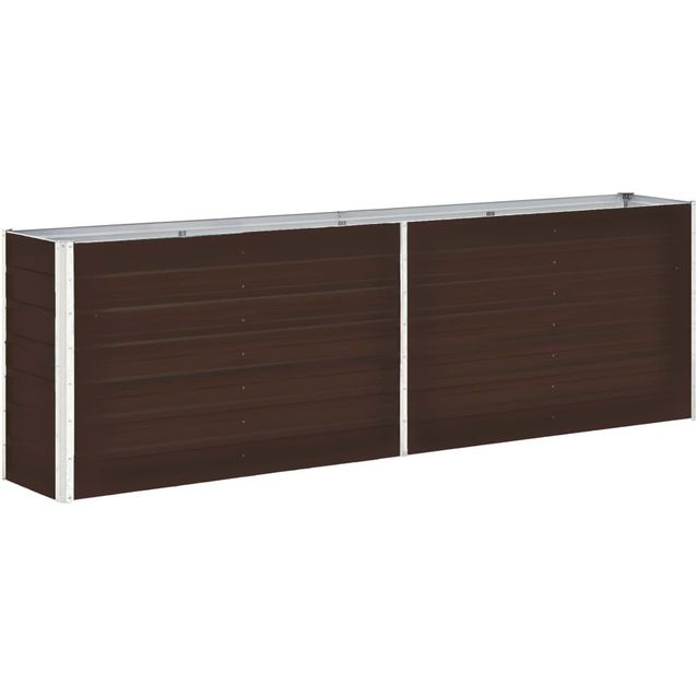 Korotettu kukkalaatikko galvanoitu teräs 240x40x77 cm ruskea_1