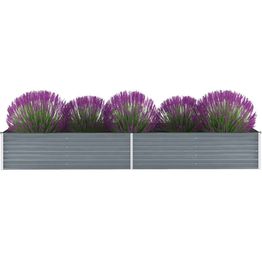 Istutuslaatikko galvanoitu teräs 320x80x45 cm harmaa