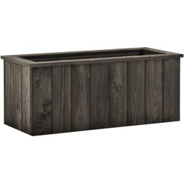 Korotettu kukkalaatikko tummanharmaa 74x32x30 cm täysi mänty