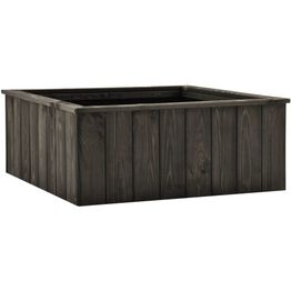 Korotettu kukkalaatikko tummanharmaa 74x77x30 cm täysi mänty