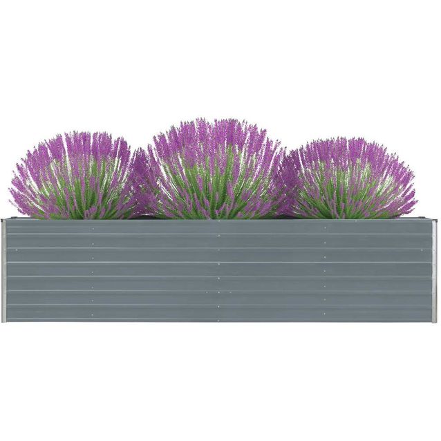 Korotettu puutarhalaatikko 320x40x77 cm galvanoitu harmaa_1
