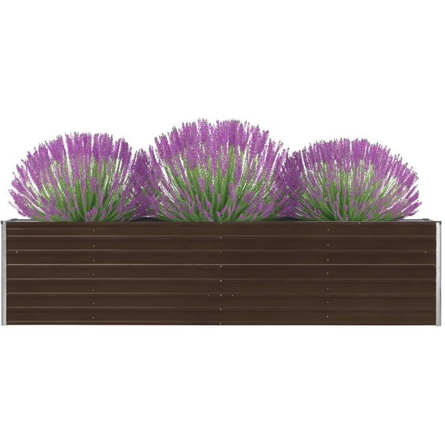 Korotettu puutarhalaatikko 320x40x77 cm galvanoitu ruskea_1