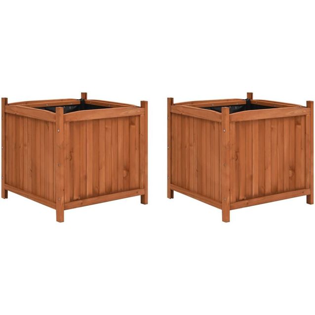 Korotetut kukkalaatikot 2 kpl 50x50x50 cm kuusi_1