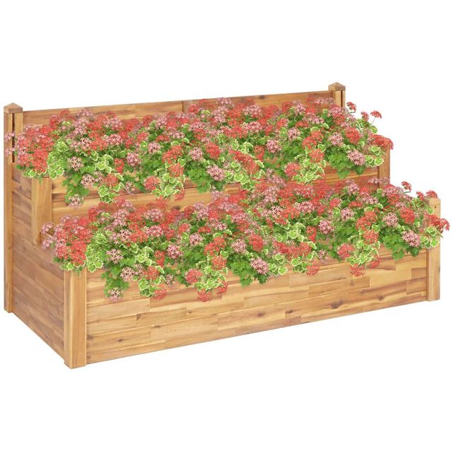 Kukkalaatikko 2-kerroksinen 160x75x84 cm täysi akaasiapuu_1