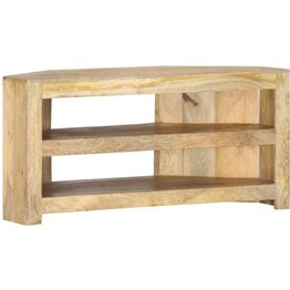 Kulma-tv-kaappi 90x45x45 cm täysi mangopuu