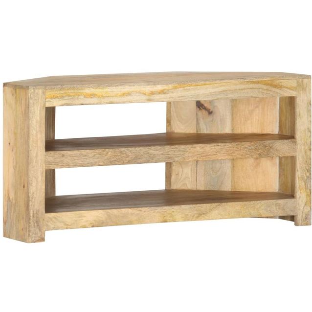 Kulma-tv-kaappi 90x45x45 cm täysi mangopuu_1
