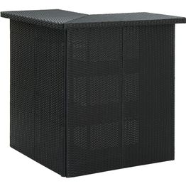 Kulmabaaripöytä musta 100x50x105 cm polyrottinki