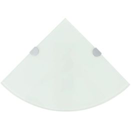 Kulmahylly kromisilla kiinnikkeillä valkoinen lasi 25x25 cm