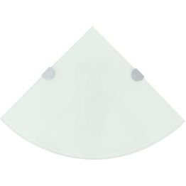 Kulmahylly kromisilla kiinnikkeillä valkoinen lasi 35x35 cm