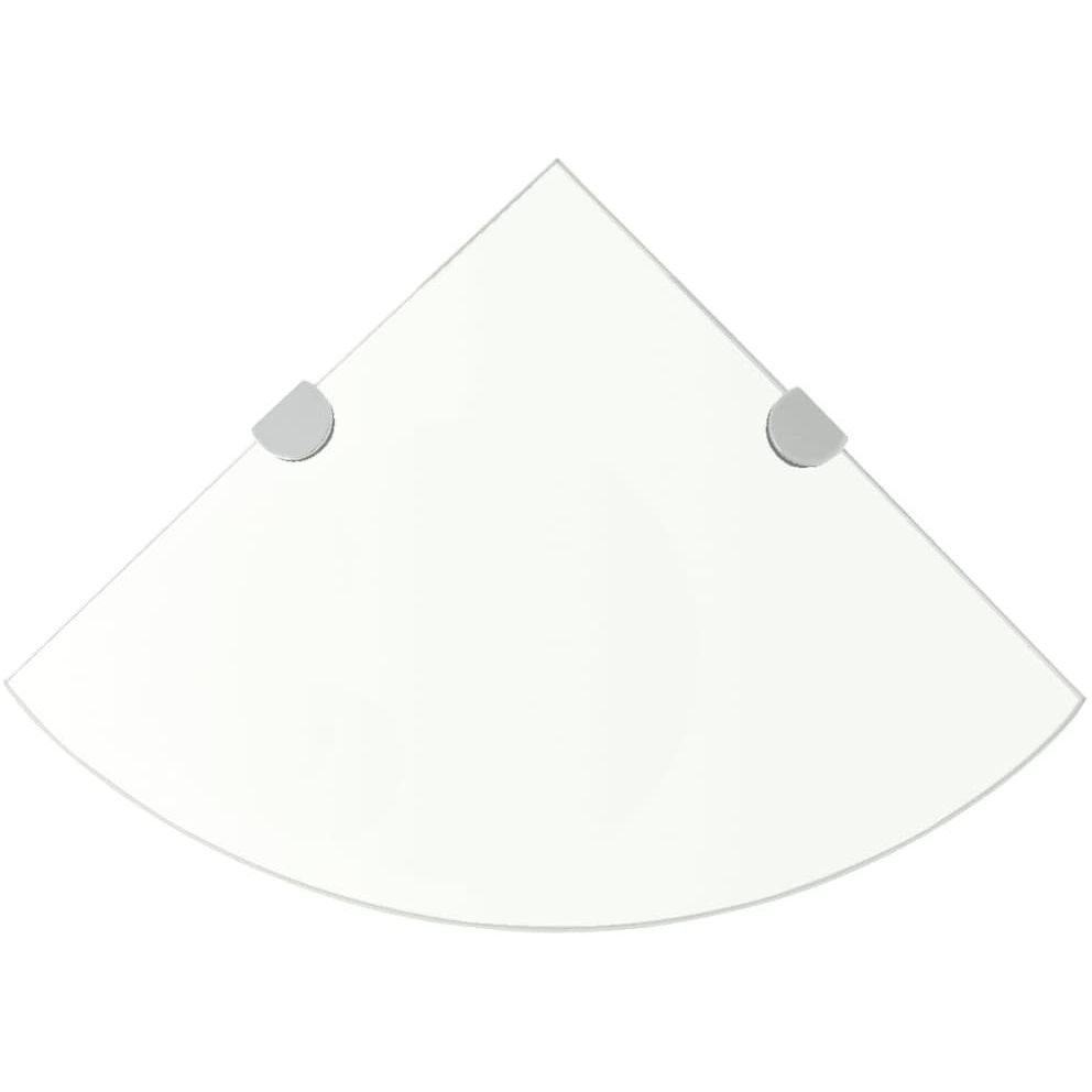 Kulmahyllyt 2 kpl kromisilla kiinnikkeillä kirkas 35x35 cm